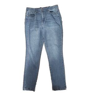 d. Jeans Blue AB Technology Tapered Leg Stretch High Rise Denim Women's 14W